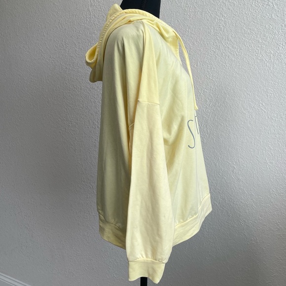 RAE DUNN. Yellow Hooded Sweatshirt w/Drawstring Graphic Print “HELLO SUNSHINE” - Picture 10 of 16
